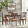 47 x 29 inch Rectangular Dining Table in Espresso Brown Wood Finish