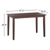 47 x 29 inch Rectangular Dining Table in Espresso Brown Wood Finish