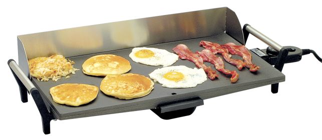 Professional Griddle – Stainless Handles & Backsplash – Gray