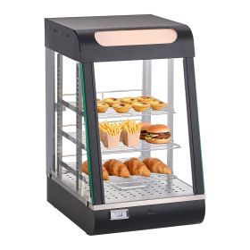 3-Tier Commercial Food Warmer Display, 800W Food Display Warmer with LED Light, Top Storage and Adjustable Shelves, 86-185 Fahrenheit Steam Heati