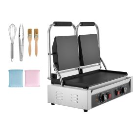Commercial Panini Grill, 3600W Electric Sandwich Panini Maker, Stainless Steel Double Sandwichs Press with Handle and Temp Control