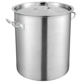 Stainless Steel Stockpot, 42 Quart Large Cooking Pots, Multipurpose Cookware Sauce Pot with Lid & Handle, Heavy Duty Commercial Grade Stock Pot