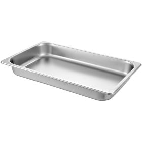 6 Pack Steam Table Pans 20.9 x 12.8 x 2.6 Inch Deep Steam Table Pan Full Size 8.5L Deep Food Container Stainless Steel Oven Tray Hotel Pans Anti-