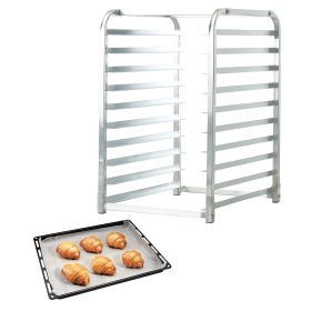 Bun Pan Rack, 10-Tier Commercial Bakery Racks with Brake Wheels, Aluminum Racking Trolley Storage for Half & Full Sheet, Speed Rack For Kitchen H