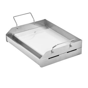 Stainless Steel Griddle, 17x13 inch Universal Flat Top Rectangular Plate, Gas Grill Griddle for BBQ Grill, Teppanyaki