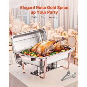Chafing Dish Buffet Set, 8 Qt 2 Pack, Stainless Steel Chafer with 2 Full Size Pans