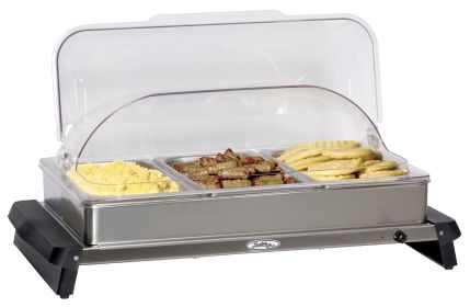 Professional Rolltop Buffet Server with Stainless Base (Style: Triple)