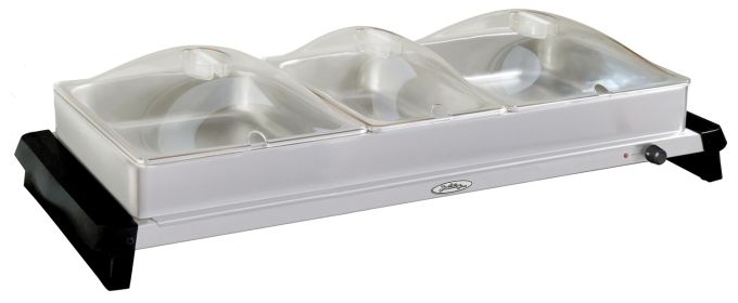 Professional Buffet Server with Stainless Base & Plastic Lids (Style: Family Size)