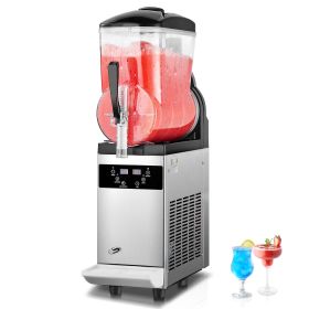 Commercial Slushy Machine, 12L Single Tank Frozen Drink Machine, 48 Cups Stainless Steel Margarita Smoothie Frozen Drink Maker (Capacity: 1 x 12 L)